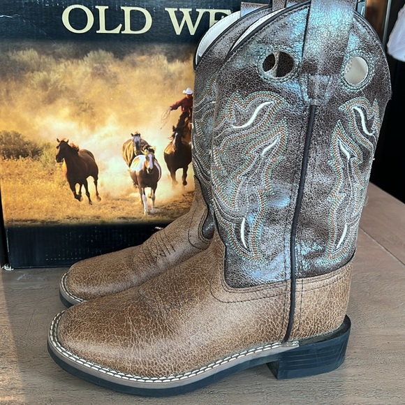 Old West kids western cowboy boots brown - Picture 4 of 7